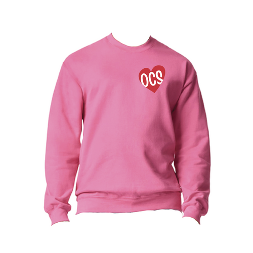 Adult Heart Circle Neon Pink Comfort Colors Sweatshirt