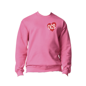 Adult Heart Circle Neon Pink Comfort Colors Sweatshirt