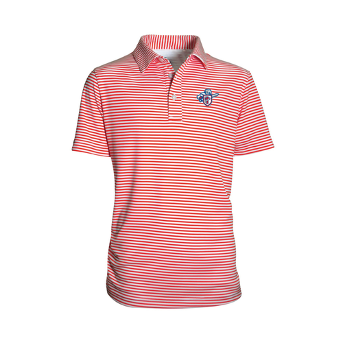 Youth Red Striped Spirit Society Polo