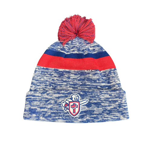 Blue & Red Pom The Game Beanie