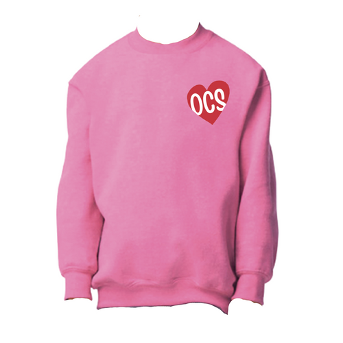 Youth Heart Circle Pink Comfort Colors Sweatshirt