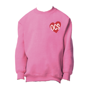 Youth Heart Circle Pink Comfort Colors Sweatshirt