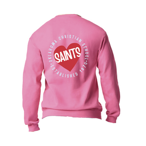 Adult Heart Circle Neon Pink Comfort Colors Sweatshirt