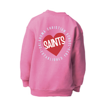 Load image into Gallery viewer, Youth Heart Circle Pink Comfort Colors Sweatshirt