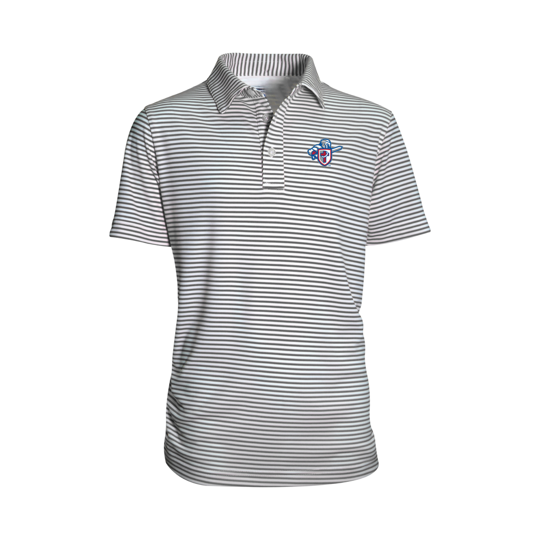 Youth Grey Striped Spirit Society Polo