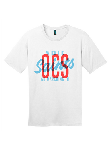 White OCS Saints Go Marching Comfort Colors T-shirt