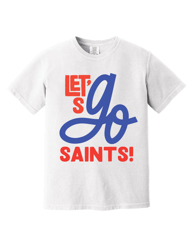 Youth White Gildan Let's Go Saints T-shirt