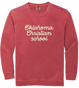 Adult Red Comfort Colors OCS Cursive Sweatshirt