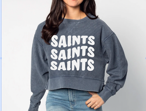 Saints Cropped Sweatshirt - Charcoal