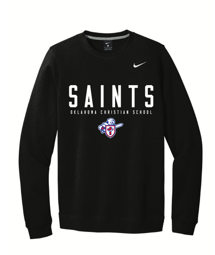 Adult Black Nike Club Saints Sweatshirt