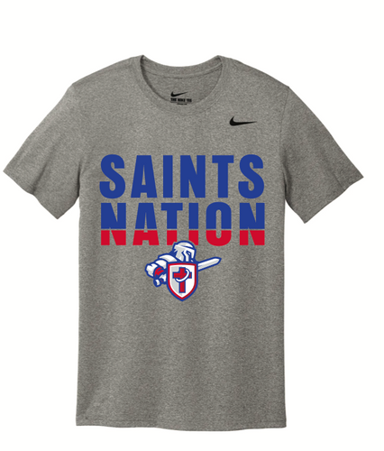 Adult Gray Nike Legend Saints Nation T-shirt