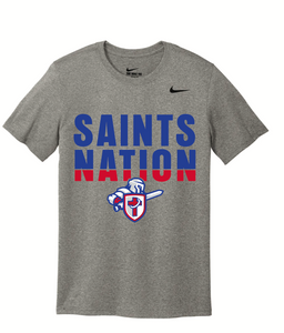 Adult Gray Nike Legend Saints Nation T-shirt