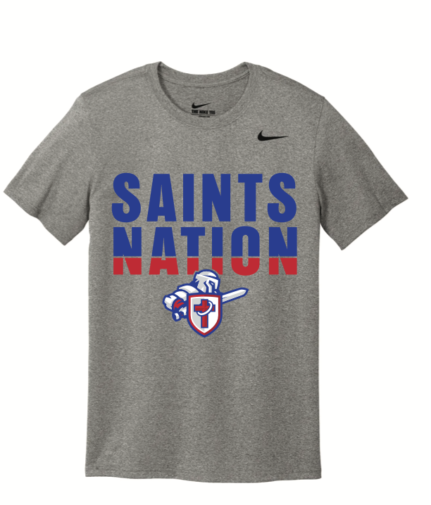 Adult Gray Nike Legend Saints Nation T-shirt