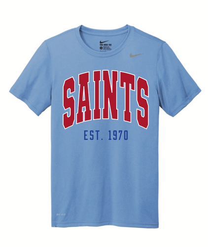 Adult Valor Blue Nike Legend Saints Arch T-shirt