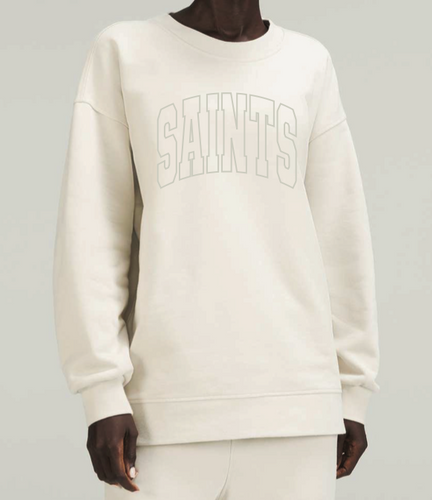 Women Bone Lululemon Embroidered Oversized Crew
