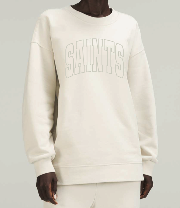 Women Bone Lululemon Embroidered Oversized Crew