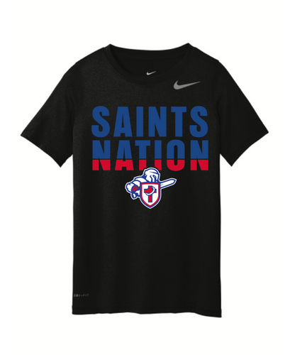 Youth Black Nike Legend Saints Nation T-shirt