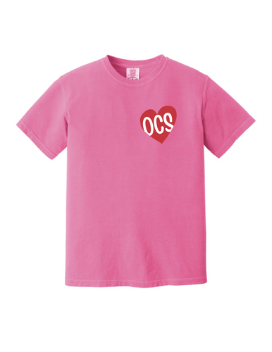 Heart OCS Neon Pink Comfort Colors T-Shirt