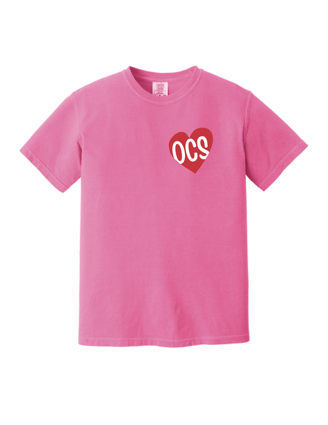 Heart OCS Neon Pink Comfort Colors T-Shirt