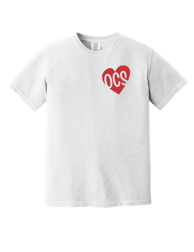 Adult Heart Circle White Comfort Colors T-Shirt