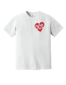 Adult Heart Circle White Comfort Colors T-Shirt