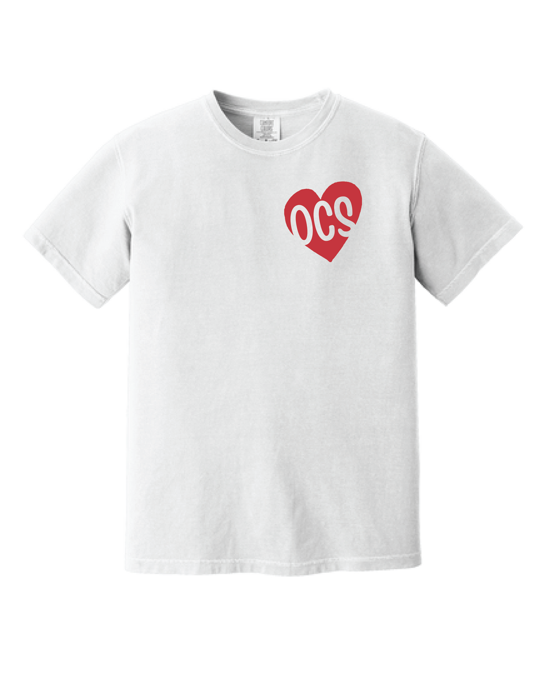Adult Heart Circle White Comfort Colors T-Shirt