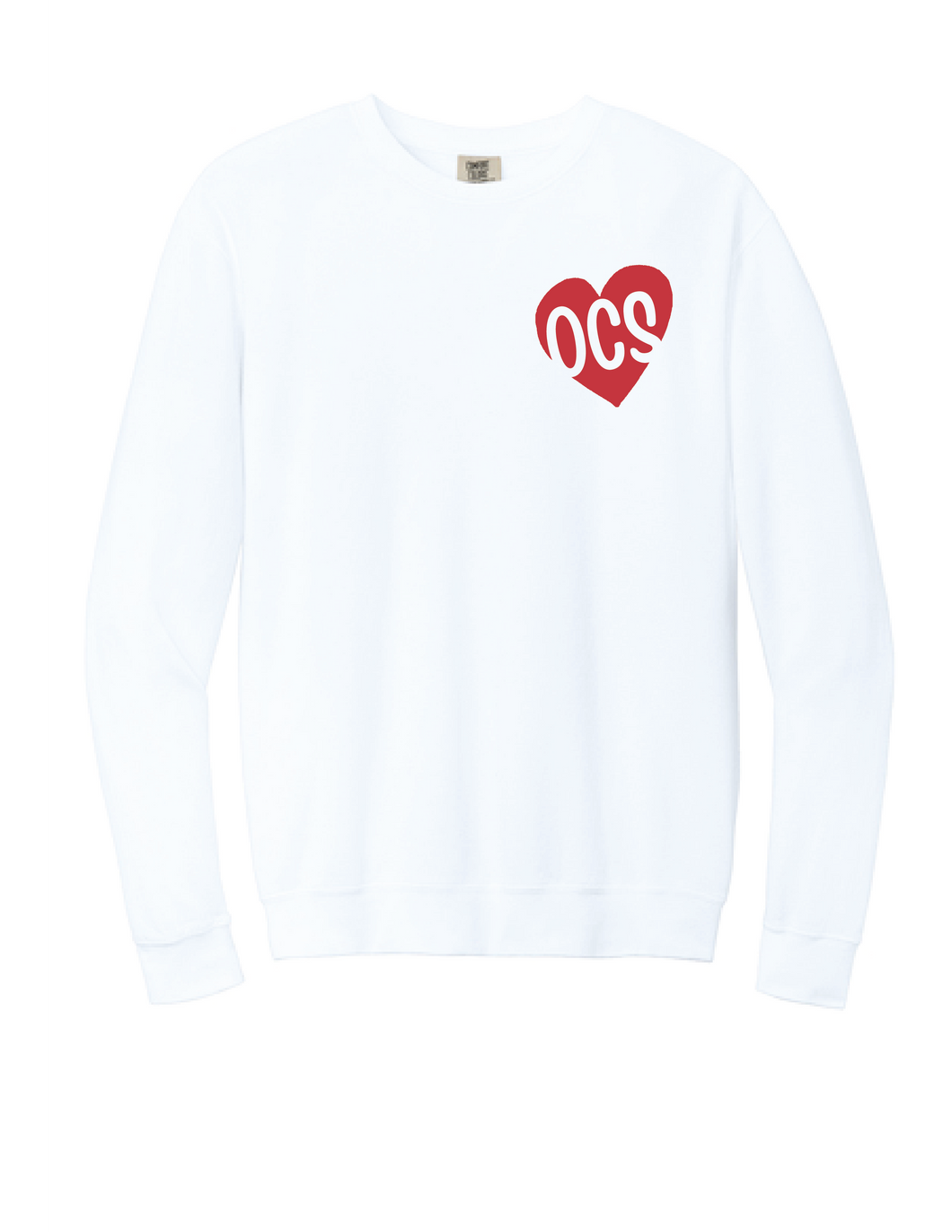 Adult Heart Circle White Comfort Colors Sweatshirt
