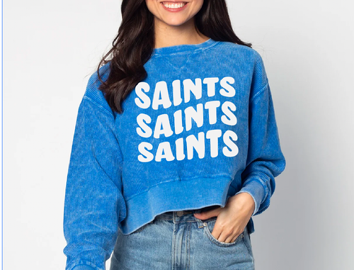 Saints Cropped Sweatshirt - Royal